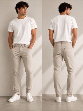 Banana Republic Slim Fit Beige Denim Jeans Men’s Stretch Cotton Pants 38x32